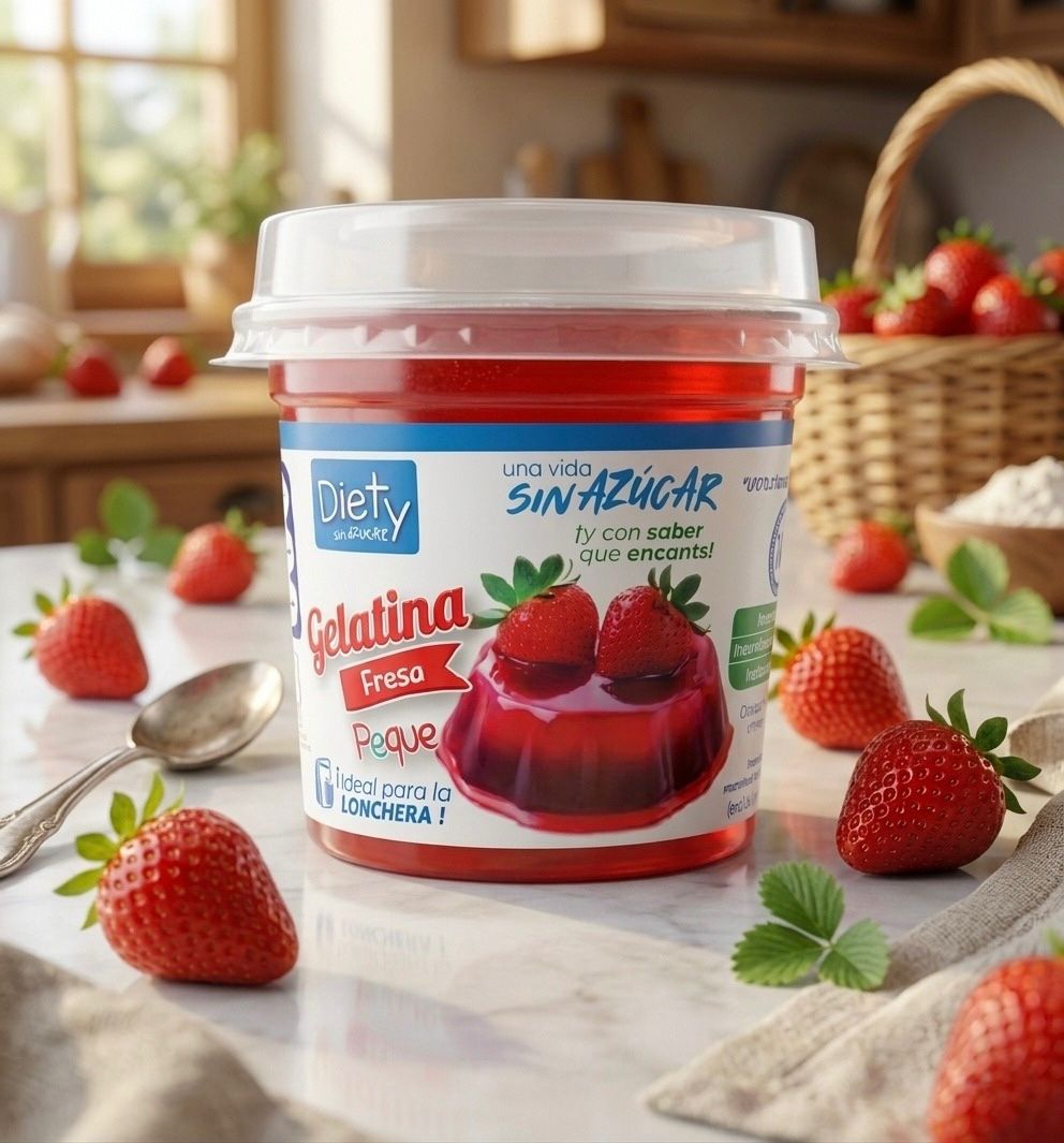 Gelatina Lista Fresa sin azúcar añadida DIETY