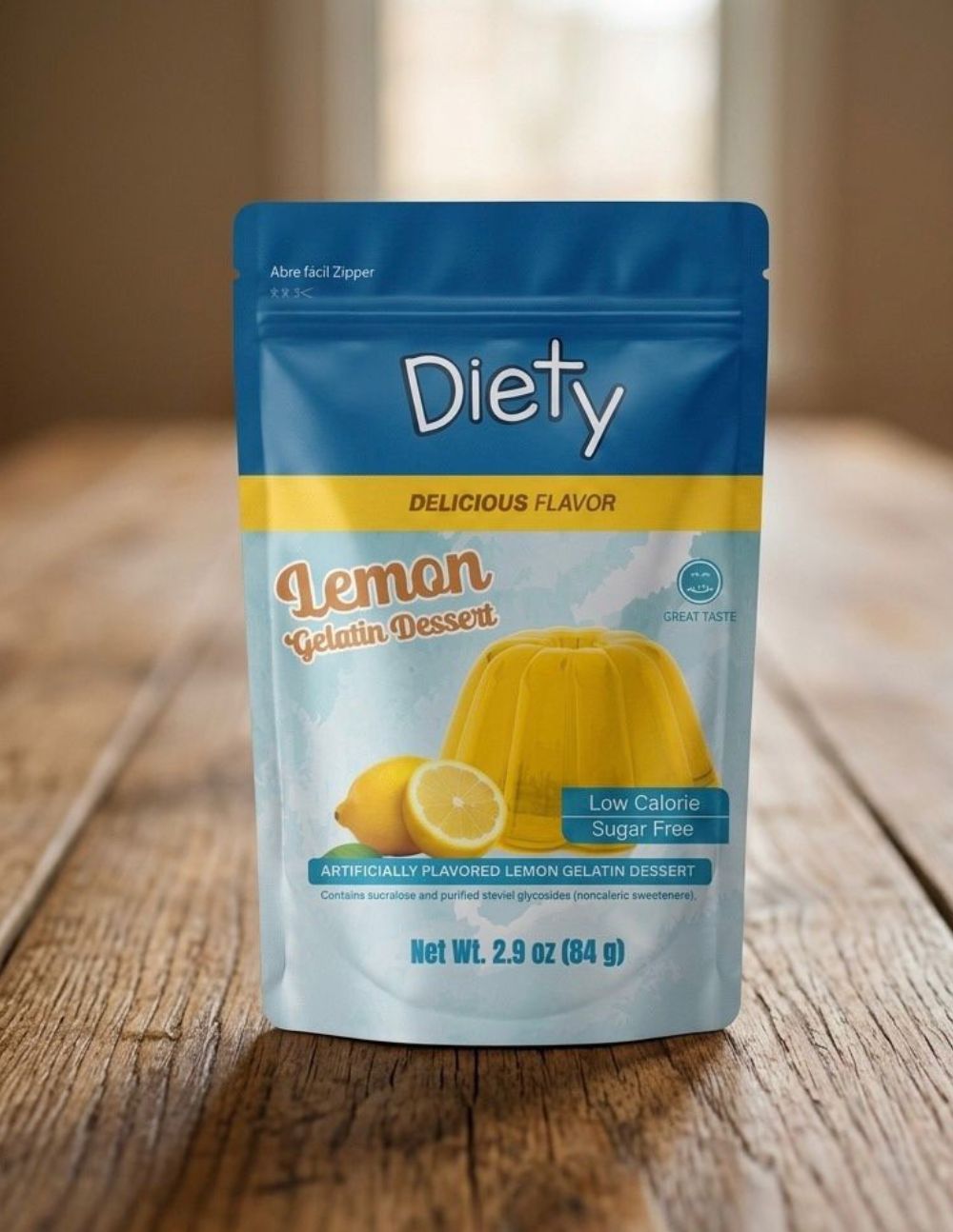 Gelatina Limón 84 g sin azúcar añadida DIETY