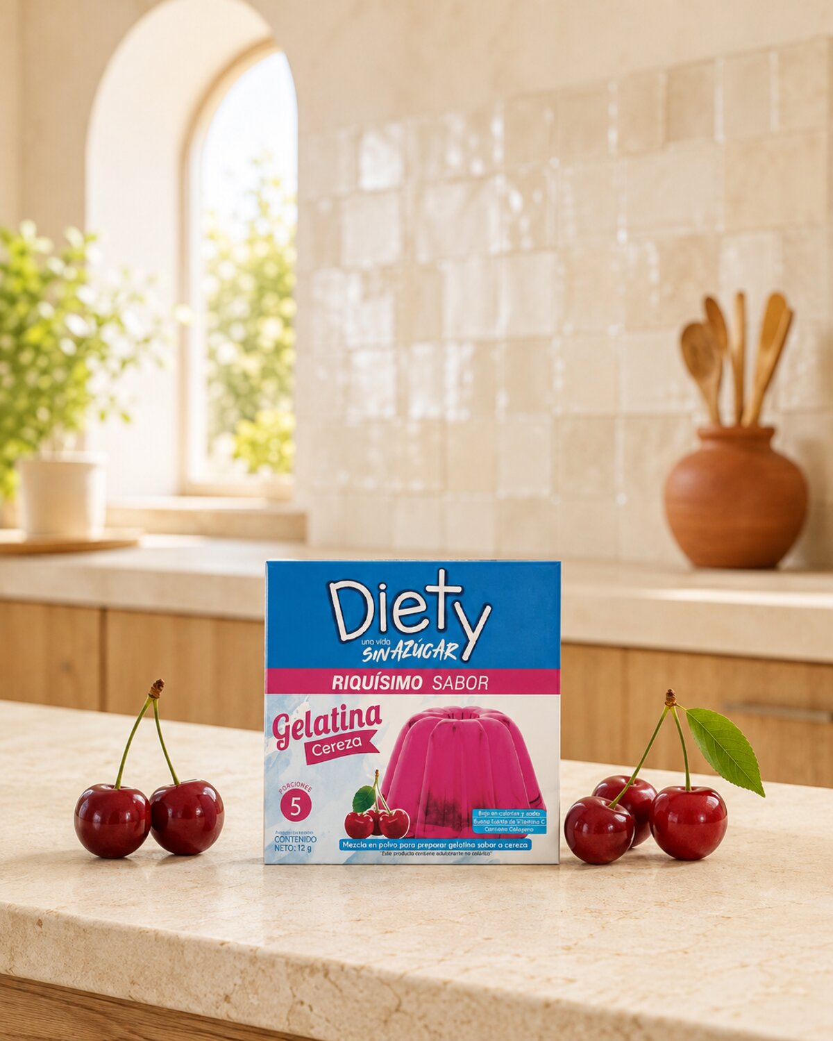 Gelatina Cereza sin azúcar añadida DIETY