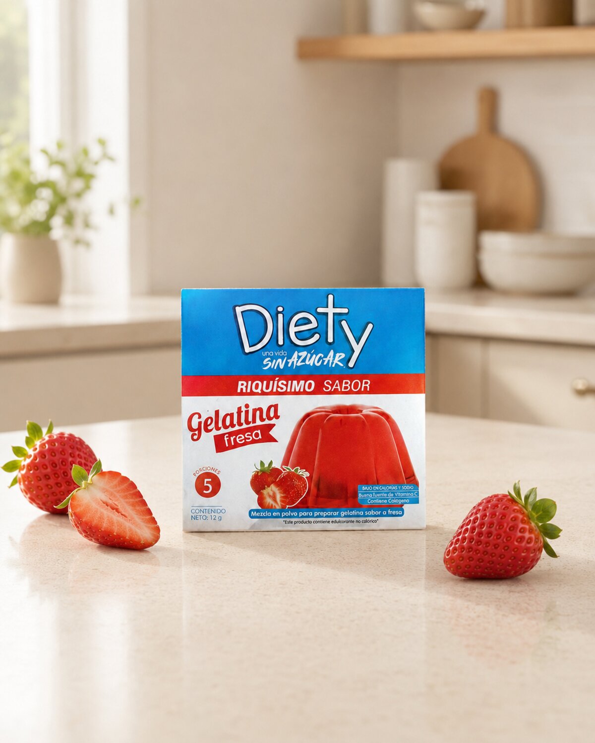 Gelatina Fresa sin azúcar añadida DIETY