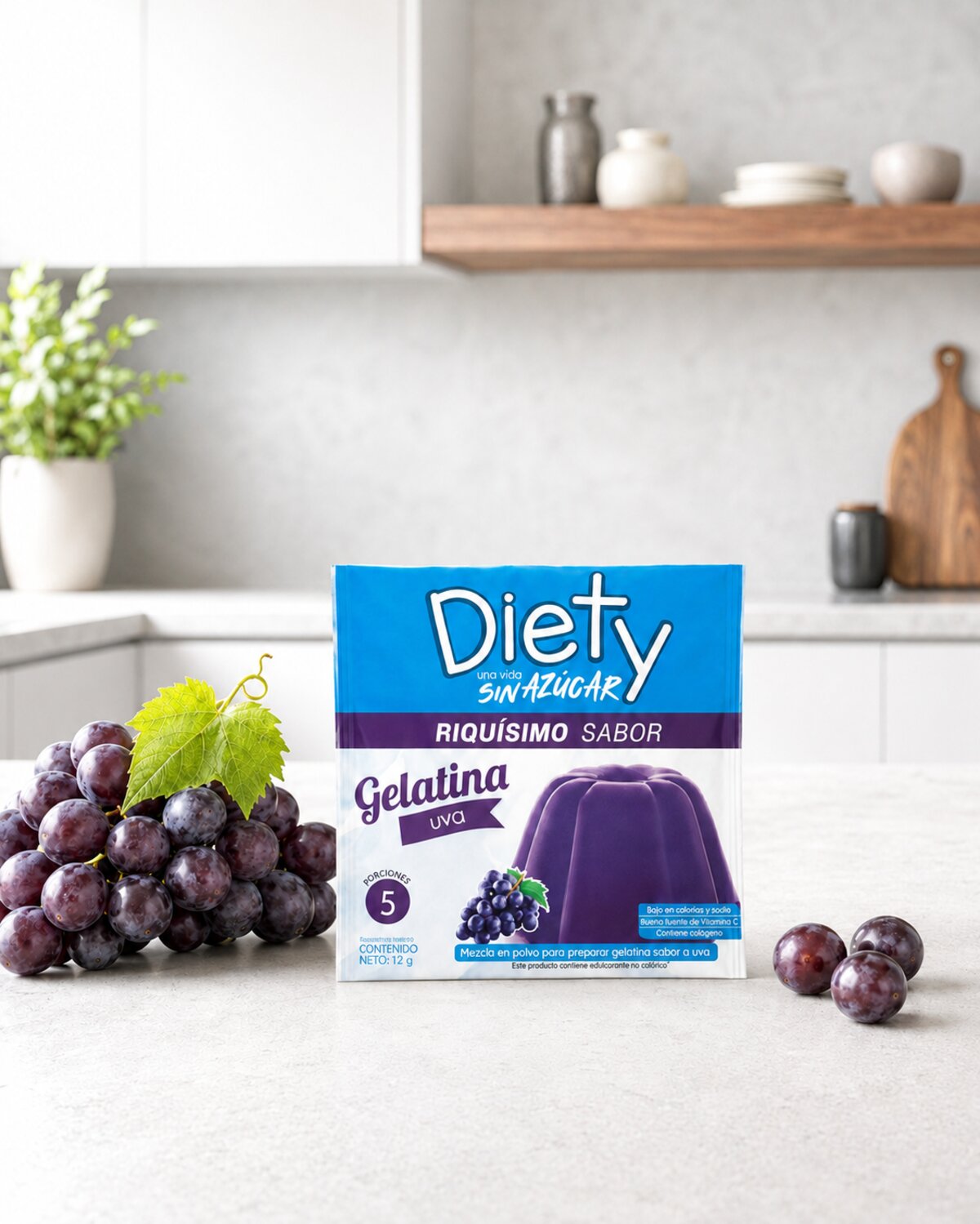Gelatina Uva sin azúcar añadida DIETY